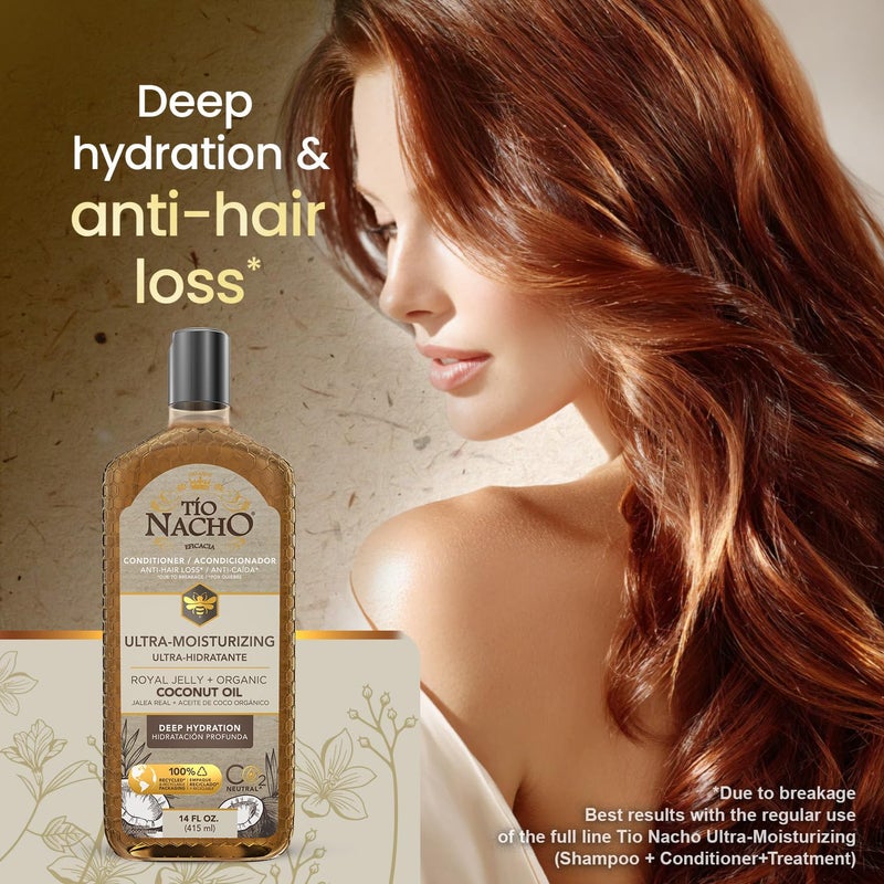 Tio Nacho Ultra Hydration Coconut Oil Conditioner: Anti-Hair Loss, Deep Nourishment, UV Protection, Frizz Control with Organic Coconut Oil & Royal Jelly - 14 Oz - Image 3